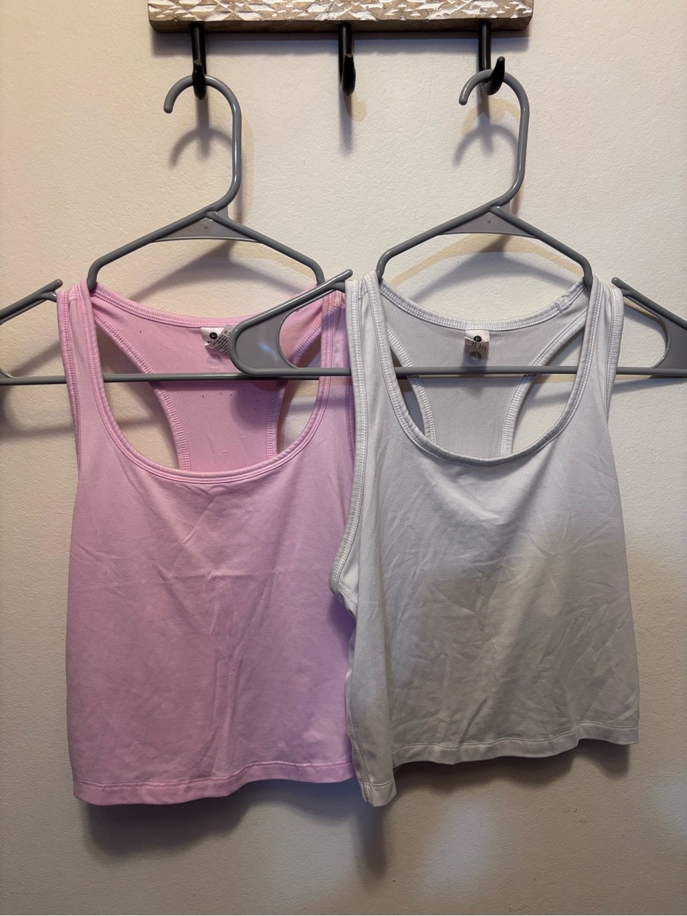 Set of Two Danskin Racerback Tank in Pink and White